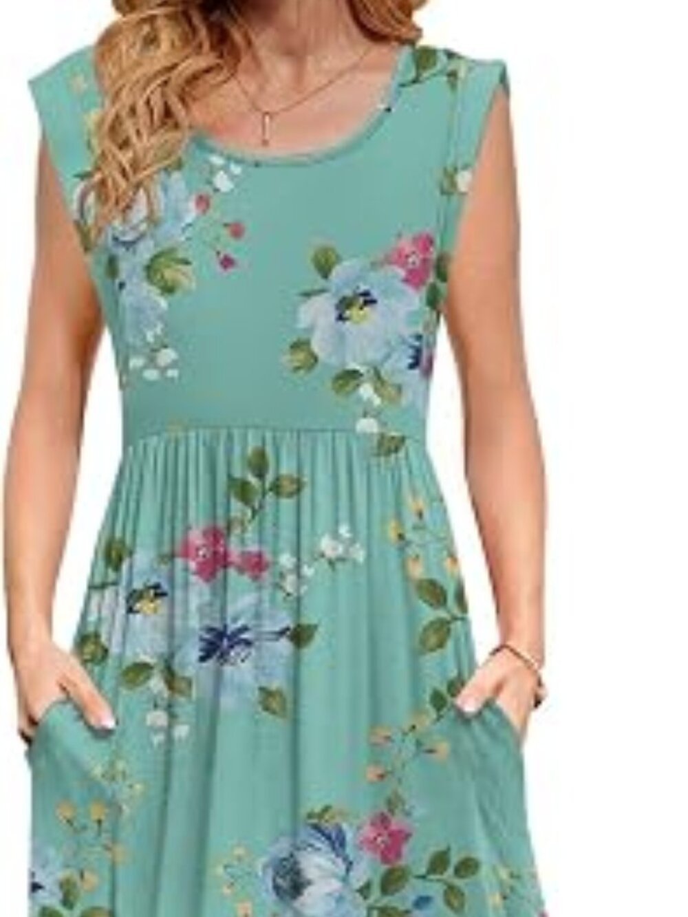 Womens 2026 Maxi Dresses Empire Waist Long Summer Dress Casual Cap Short Sleeve
